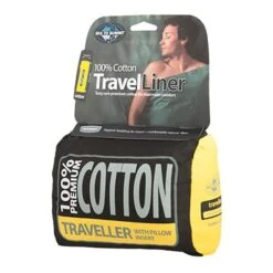 Lenzuola Da Viaggio Sea To Summit 100% Cotton Travel Liner Traveller Con Inserto Di Cuscino 225 Cm Blu Navy