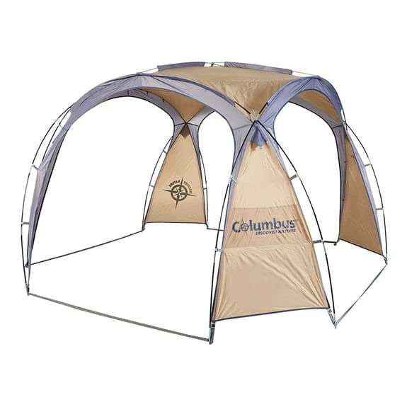 Gazebo Columbus Outdoor Shadow Shelter Marrone Grigio 2 Gazebo Columbus Outdoor Shadow Shelter Marrone Grigio - immagine 2