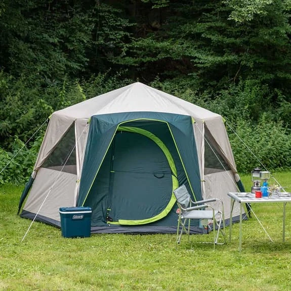 Tenda Coleman Polygon Hexagon 6 Blu Verde 2 Tenda Coleman Polygon Hexagon 6 Blu Verde - immagine 2