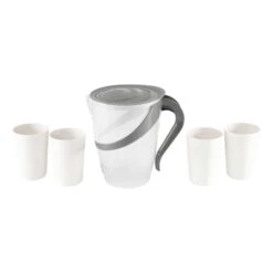 Set Di Bicchieri Easy Camp Cerf Pitcher + Brocca 2500 Ml Bianco