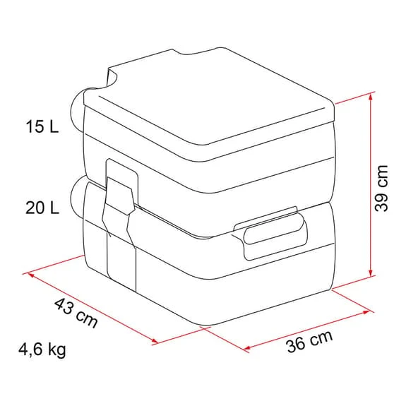 WC Portatile Fiamma Bi-pot 39 15l + 20l Bianco 2 WC Portatile Fiamma Bi-pot 39 15l + 20l Bianco - immagine 2