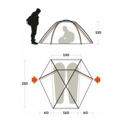 Tenda Da Campeggio Ferrino Trivor 2 Arancione Grigio -Easy Camp Italia frn 99058laafr 003