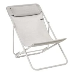 Sedia Pieghevole Lafuma Mobilier Maxi Transat + Batyline Duo Beige Bianco