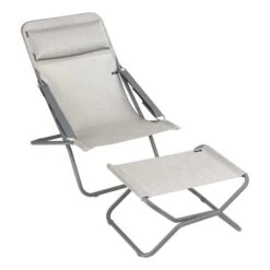 Poggiapiedi Pieghevole Lafuma Mobilier Next Batyline Duo Beige Grigio -Easy Camp Italia lmb lfm2659 9714 004