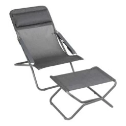 Poggiapiedi Pieghevole Lafuma Mobilier Next Batyline Duo Grigio Scuro -Easy Camp Italia lmb lfm2659 9718 004