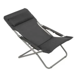 Sedia Pieghevole Lafuma Mobilier Transabed Be Comfort Grigio Scuro