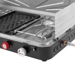 Cucina + Griglia Portatile Outwell Rukutu 2 Fornelli Grigio Argentato -Easy Camp Italia ot 651163 004