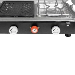 Cucina + Griglia Portatile Outwell Rukutu 2 Fornelli Grigio Argentato -Easy Camp Italia ot 651163 005